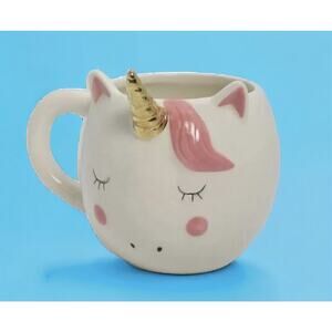 New Ceramic Magical Mystical Fantasy Rainbow Unicorn with Gold Horn 12oz Mug